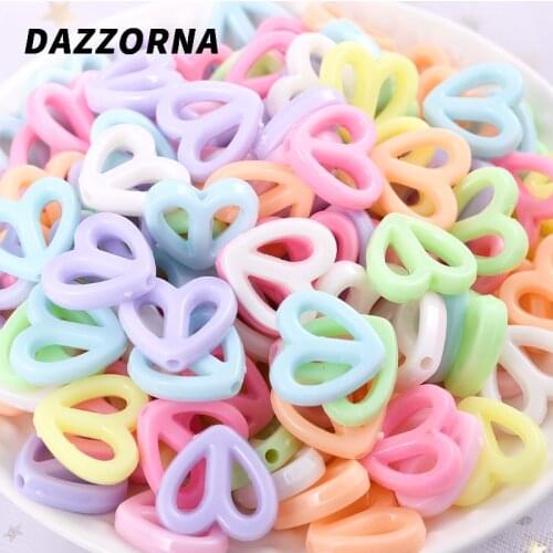 30-150Pcs/Lot Candy Color Cartoon Love Acrylic Beads with Holes Loose Beads for Diy Jewelry Making Handicraft Accessories