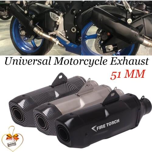 51mm universal motorcycle exhaust pipe modified Fire Torch muffler db killer for ninja400 ZX-10R cb400 r1 r6