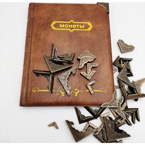 8PCS Metal Book Corners For Notebooks Scrapbooking Photo Albums Menus Corner Protectors Retro Crafts DIY Ornament Accessories
