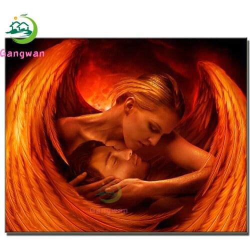 Fantasy man and woman DIY Diamond Painting Angel couple Diamond Embroidery portrait Picture Cross stitch Full drill Home Decor