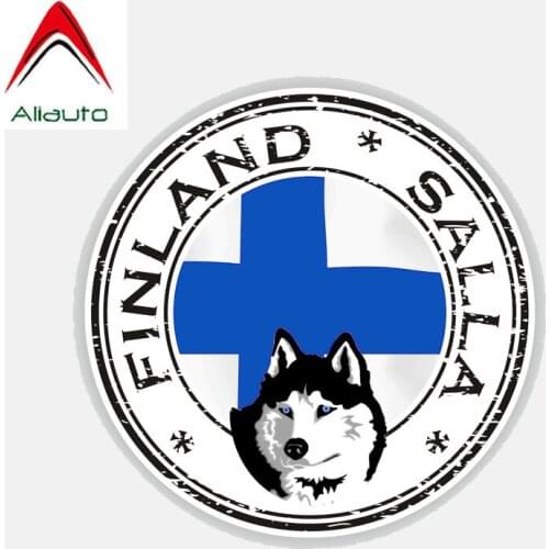 Aliauto Personality Car Sticker Creative Finland Salla Flag Window Motorcycle PVC Waterproof Sunscreen Anti-UV Decal,13cm*13cm