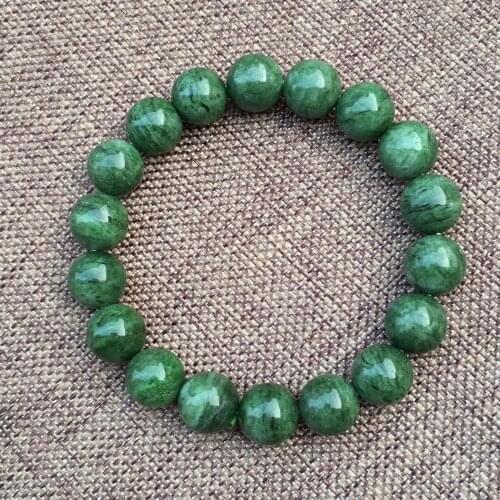 Genuine Natural Green Chrome Diopside Bracelet Crystal Round Beads Stretch 11mm For Women Men Rare Best Jewelry AAAAA