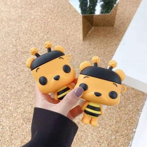 For Airpods 1 2 Pro Case Funny Wing Fly Bee Soft Silicone Earphone Cover For Airpod Case Funda Keychain