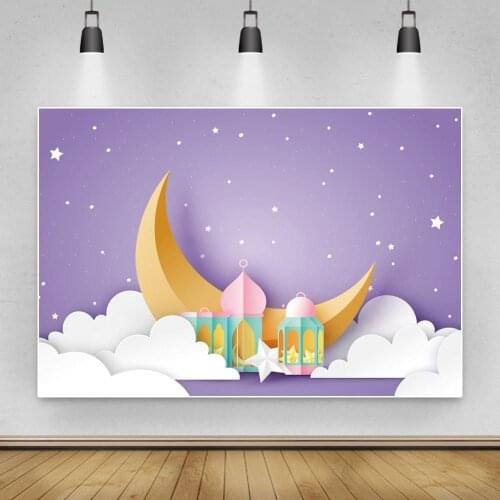 Children Ramadan Festival Moon Spot Cartoon Creativity Backdrops Photo Background Decorations for Kids Photography Props