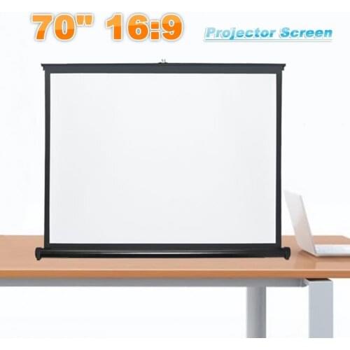 16:9 Projector Screen Simple Foldable Design Polyester 3D HD 70 Inch Portable Projection Curtain for Office Home Outdoor