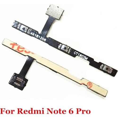 New Power On Off Volume Button Side Key Flex cable For Xiaomi Redmi Note 6 Pro