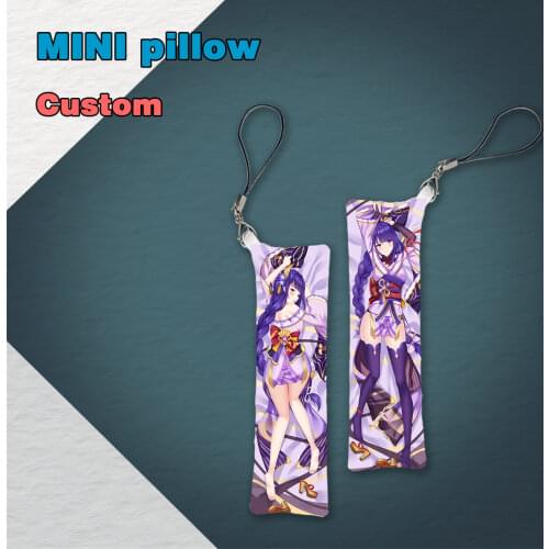Anime Game Genshin Impact Raiden Shogun Baal Mona Mini Dakimakura Keychain Pillow Hanging Ornament Phone Strap Cute Gift 3x10cm