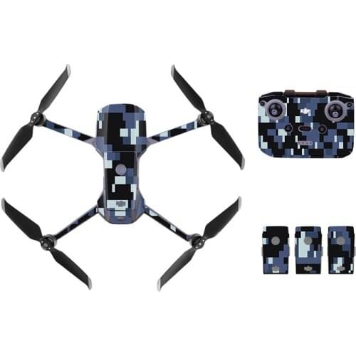 Camouflage Mosaic Style Decal Skin Sticker For DJI Mavic Air 2 Drone + Remote Controller + 3 Batteries Protection Film Cover