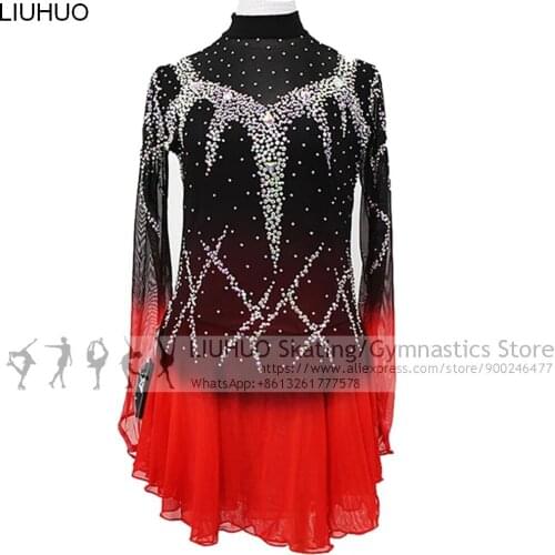 Ice Skating Dress Girls' Competition Ice Skating Performance Wear Teens Training Dancewear Salsa Skating Dress Figure Girls