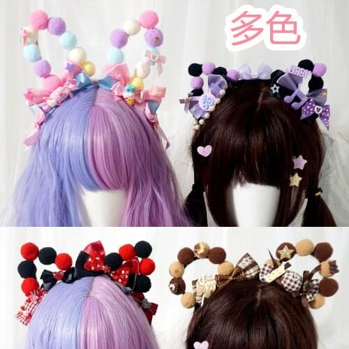 Strawberry Cream Kawaii Cat & Bear & Rabbit Ears Bow Head Hoop Sweet Princess Hair Band Candies Headwear Lolita Cute KC Headband
