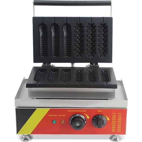 Commercial Electric 6pcs Corn Shaped Muffin Hot Dog Waffle Maker Non-stick Waffle Making Machine Baking Equipment With CE