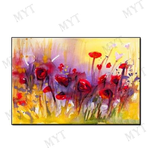 Beautiful flowers wall art Hand Painted Wall art Picture Abstract oil painting on canvas for Living room home decor no framed