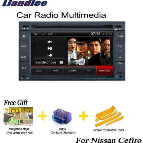Liandlee 2 Din Car Android GPS Navi Navigation Maps Radio For Nissan Cefiro 1998~2003 CD DVD Player Audio Video Stereo OBD2 TV