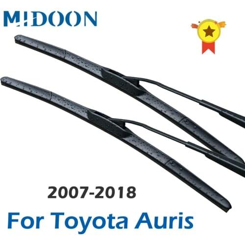 MIDOON Hybrid Wiper Blades for Toyota Auris Europe model Fit Hook Arms Model Year from 2007 to 2018