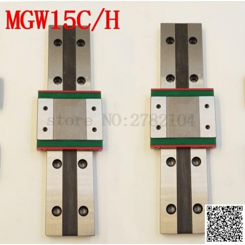 CNC miniature linear rail MGW15 MGW15C MGW15H flanged widen linear block L=600mm