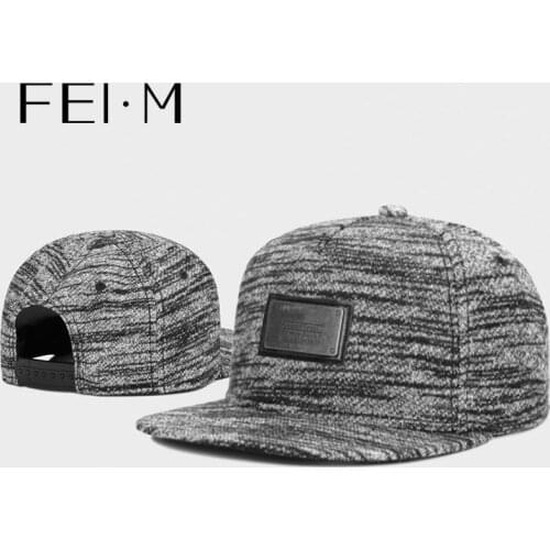 FEI M Fashion PLATED Adjustable Snapback Cap Metal Logo Grey Baseball Cap Boy Girls Outdoor Adult Keep Warm Sun Basketball Hat 9