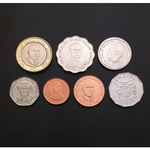 Set of 7 coins Jamaica 100% Real Original Coins Genuine Issuing Collection Coins Unc