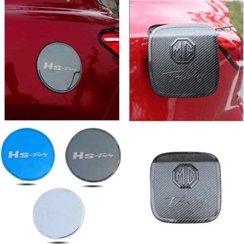Car Stainless Steel Fuel Tank Cap Stickers for Morris Garage MG HS Trophy MG6 MGHS Emblem Auto Styling Carbon Fiber Decoration