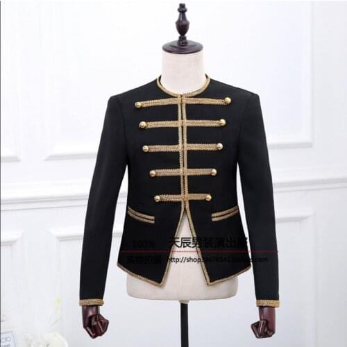 New Men Clothing Nightclub Suit Dress Host Bar Dj Singer Costumes Stage Zhilong With Paragraph Personality Fashion Show Jacket