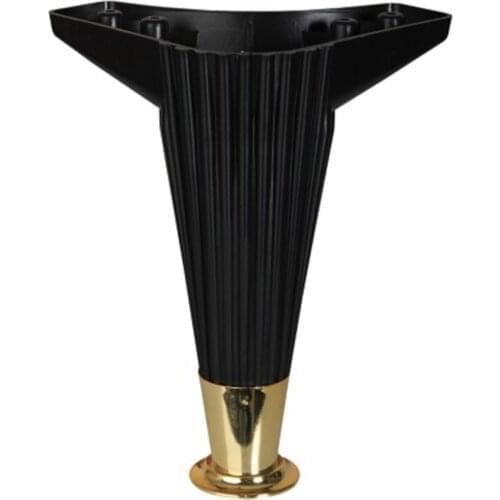 Asia Line 20 Cm Black/Gold Furniture Leg-Cabinet, Sofa, Tv Unit Pillar 4 pcs