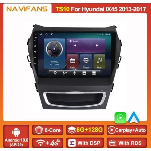 Octa Core Android 11 Car Radio For Hyundai IX45 Santafe 2012-2016 2017 GPS Navigation Player Stereo Headunit Carplay Auto Wifi