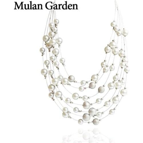 M&G Long Simulated Pearl Necklace & Pendants Elegant Fashion Exaggeration Statement Necklace Women Jewelry Accessories Gifts New