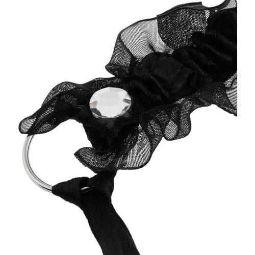 Lovely Lace Bowknot Bell Choker Necklaces Set Kitty Bow Collar Choker Bell Pendant Necklace for Girls d88