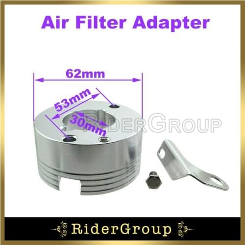 CNC Silver Air Filter Adapter For Honda GX340 GX390 Clone Engine Minibike