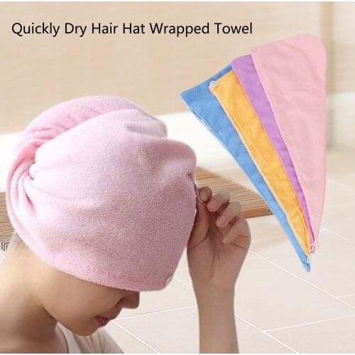 Quickly Dry Hair Hat Wrapped Towel Superfine Fiber Fabrics Bath Cap Home Textile Microfiber Solid Hair Turban
