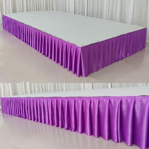 2pcs 75x300cm ice silk chiffon wedding table skirt for tablecloth table cover wedding stage table skirting birthday event decor
