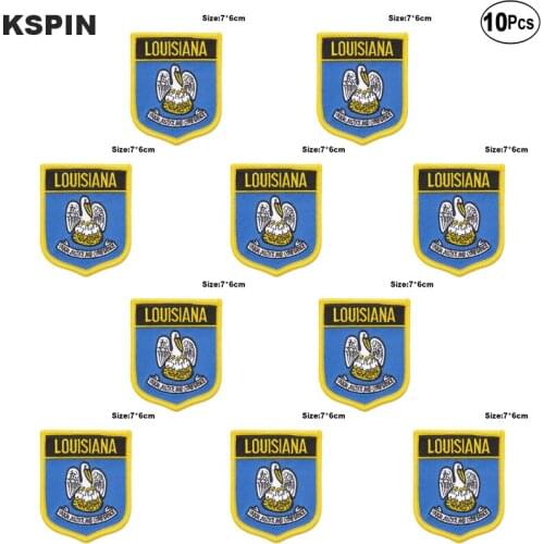 U.S.A Louisiana Flag Embroidery Patches Iron on Saw on Transfer patches Sewing Applications for Clothes in Home&Garden