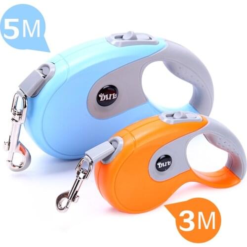 360degree Tangle-Free Heavy Duty Retractable Dog Leash with Anti-Slip Handle 16 ft Strong Nylon Tape One-Handed Brake Pause Lock