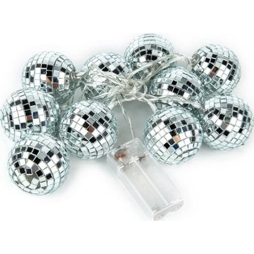 Amawill Led Disco Ball String Lights Mirror Ball Stage Reflection Lamp for Wedding New Year Christmas Dj Disco Home Party Decor