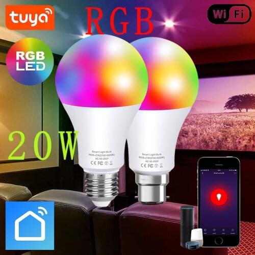 E27 wifi RGB LED Bulb Lamp Work with Alexa Google Home Or IR Remote Control Light Bulb Indoor Home Decor Smart IC Lighting Lamp