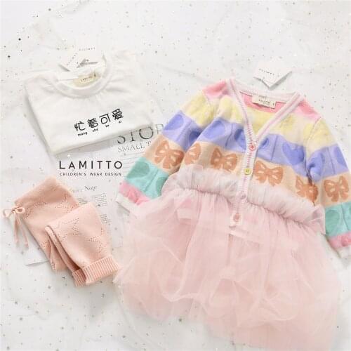 Tonytaobaby New Autumn and Winter Clothes for Girls and Small Children Sweet Princess Spliced Mesh Gauze Dress