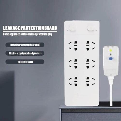 Leakproof household power strip extension cord to protect the power switch controller with smart card black and white