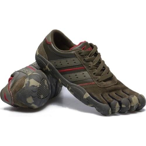 Outdoor lightweight five-finger upstream shoes men and women breathable five-toed hiking shoes unisex suede sneakers