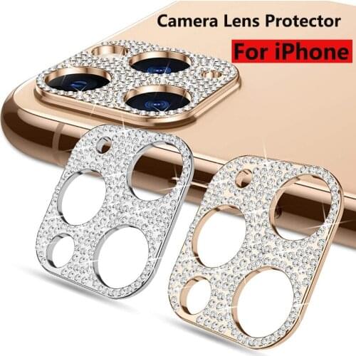 Camera Lens Protector For iPhone 11 12 Pro Max Bling Diamond Camera Decorations Case Sticker