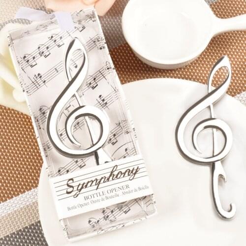 10pcs/lot Souvenir Wedding Gifts Personalized Beer Opener Musical Note Opener Party Favors Alloy Presents For Wedding Guest
