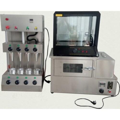 New model good quality Commercial automatic stainless steel pizza cone machine and pizza oven machine with Display case