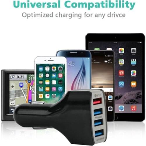 For Samsung Galaxy S7 Edge iPhone Xiaomi QC3.0 Quick Phone Charge Adapter 4 Port USB Car Charger Fast Smart Charging