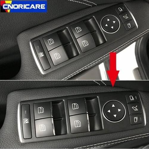 Car Styling Window Lift Buttons Switch Decoration Cover Stickers Trim For Mercedes Benz C W204 E W212 Class Interior Accessories