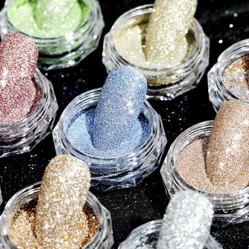 12 Colors Sparkly Nail Crystal Diamond Powder Laser Burst Flash Sugar Diamond Woolen Glitter DIY Nail Art Decorations 3d Charms