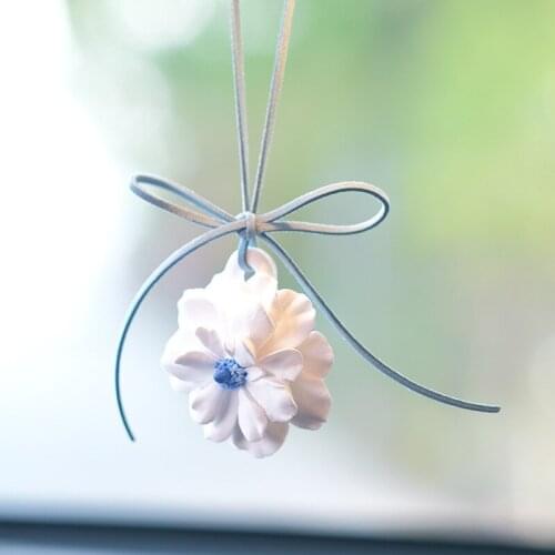 1PCS Decoration Aroma Diffuser Hanging Car Air Freshener Scented Ceramic Flower Shaped Home