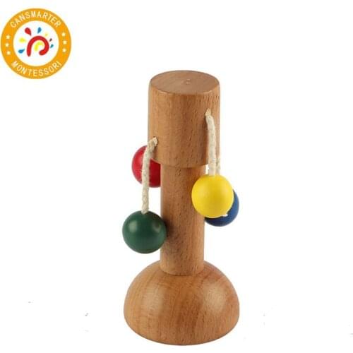 Montessori Wooden Toy Colorful Mini Attention-Attracting Ring Baby Toys