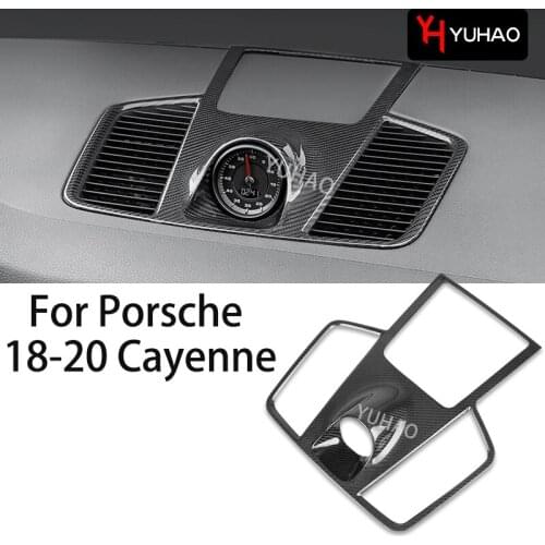 For Porsche 2018-2020 Cayenne Car Interior Modification Products Car Dashboard Air Outlet Protective Shell Carbon Fiber Stickers