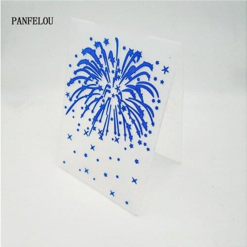 HOT plastic Blue fireworks craft card making paper card album wedding decoration clip Embossing folders