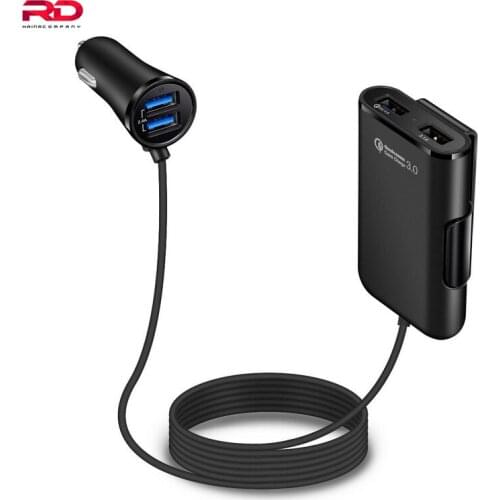 Haina QC 3.0 Fast Car Charge 2.4A 3.1A 4 USB Parts with 5.6ft Extension Cord Cable for Back Seat Charger for iPhone 7 8 x xs xr