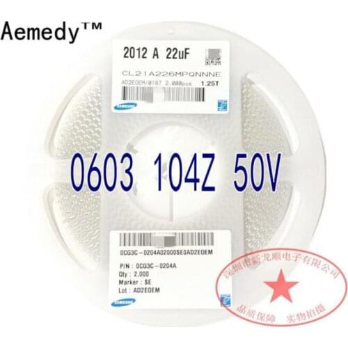 2000PCS SMD capacitor CL10F104ZBNC 0603-100NF 104Z/50V