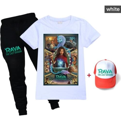Toddler Summer Baby Girls Set New cute Raya and The Last Dragon for kids Boys T-shirt +Pant Tracksuit outfit Comfortable suit